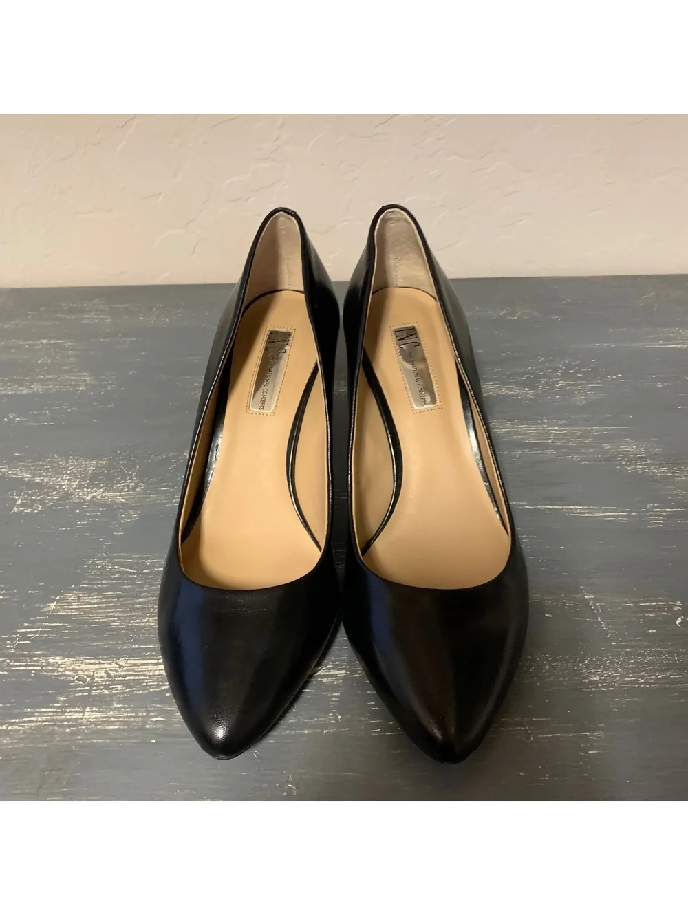 INC International Concepts black pointed-toe pumps